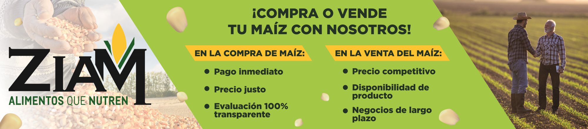 Ziam, Compra o vende tu maíz